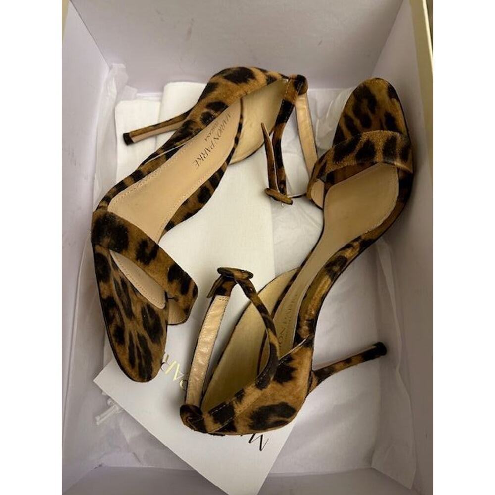 Marian Parke Toscana Larkspur Leopard Suede Sandals Sz 35.5 / 5-5.5 US - Picture 2 of 3
